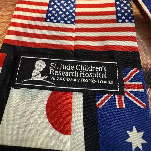 St Jude Children's Hospital Necktie World Flags Kids Faces Charity Men’s  Tie - Picture 3 of 6